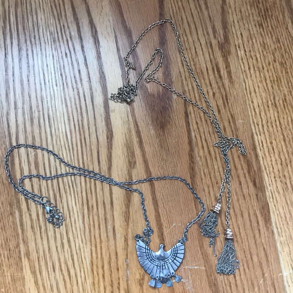 Long necklaces gold and silver